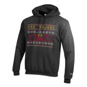 USC Trojans Men's Champion Charcoal Ugly Sweater Bear Pullover Hoodie
